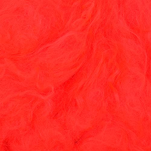 Image of M.G Enterprise Merino Felting Wool Roving Candy Red 50 gm Each. Best Used with Felt Needles, Needle Felting Pad,Wet Felting, Good for Felted Characters Making, Blending and Weaving.