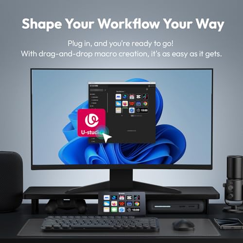 Image of ULANZI Stream Controller Macro Keyboard D200 U-Studio Macro Pad 14 LCD Keys | 13 Customizable Macro Keys Deck to Control Apps and Software, Trigger Actions in OBS, Twitch, YouTube and more, for Mac /PC