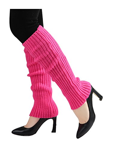 Image of uxcell Women's Knitted Design Solid Warm Thick Knee High Length Ribbed Leg Warmers