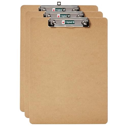 Image of YAJNAS Examination Board Clipboard | Exam Board /Pad (9.5x13.5 Inche) Hardboard Office Clipboard for Boys, Girls, Kids, sudents, School, College & Office (Brown - Pack of 3)