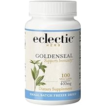 Eclectic Herb - Goldenseal Capsules | Supports Immunity, Healthy Sinuses + Mucous Membrane Health | Herbal Supplement | Vegan, Non-GMO, Gluten Free, Freeze-Dried 100 CT | 400 mg