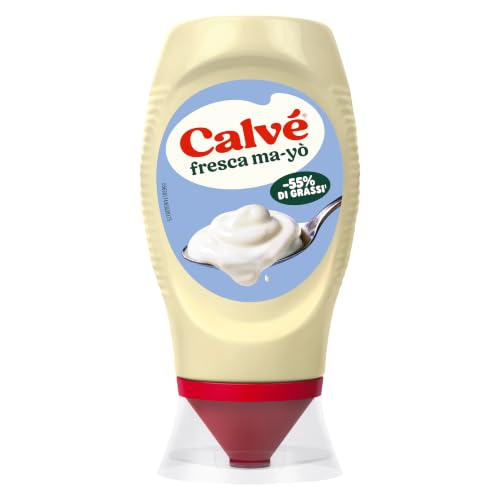 Calvé Maionese Fresca Ma-Yò, Formato 250 ml, Maionese con Yogurt Magro e il 55% in Meno di Grassi*, Ideale per Insalate di Riso, Patate Fredde e Insalatone, Senza Conservanti, Vegetariano
