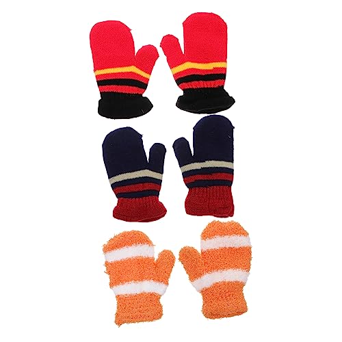 Cute Cartoon Children Gloves 3 Pairs Winter Warm Knitting Gloves Bulk Boys and Girls for 1-7
