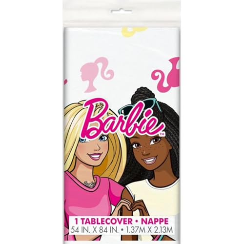 Image of Unique Barbie Rectangular Plastic Table Cover 54 x 84