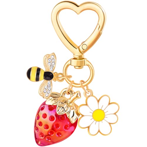 Image of TINKRSTUFF Cherry Bag Charm Cute Key Chains Cherry Purse Charms for Handbags, Strawberry Keychain Best Gifts