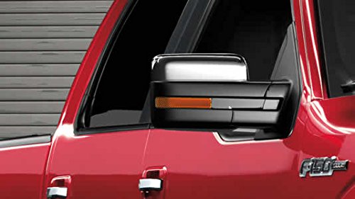 Razer Auto Triple Chrome Plated Top Half Mirror Cover Caps Trim Pair (Does not fit Towing Mirrors) for 2009-2014 Ford F150