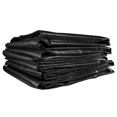 Tarpaulin Regular And Heavy Duty Waterproof Cover Tarp Ground Sheet Multi Sizes Transparent Blue Silver Clear Camo Army (Black (250GSM), 2 x 2 m)