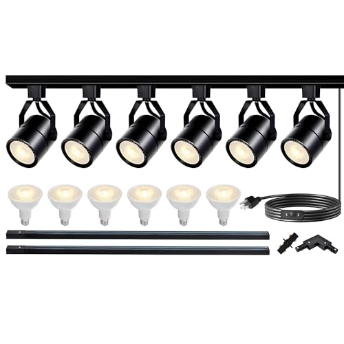 Image of 6 Pcs Black LED Track Lighting Kit 4000K Natural White