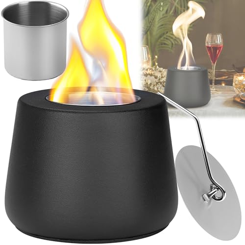 CXAFQ Estufa De Alcohol De Sobremesa, Modelo De Cerámica Negra 13,97 x 11,43 x 10,16 Cm, Brasero, Brasero Electrico, Sin Humo y Portátil, Se Utiliza Calefactor, Barbacoa Exterior, Chimenea Decorativa