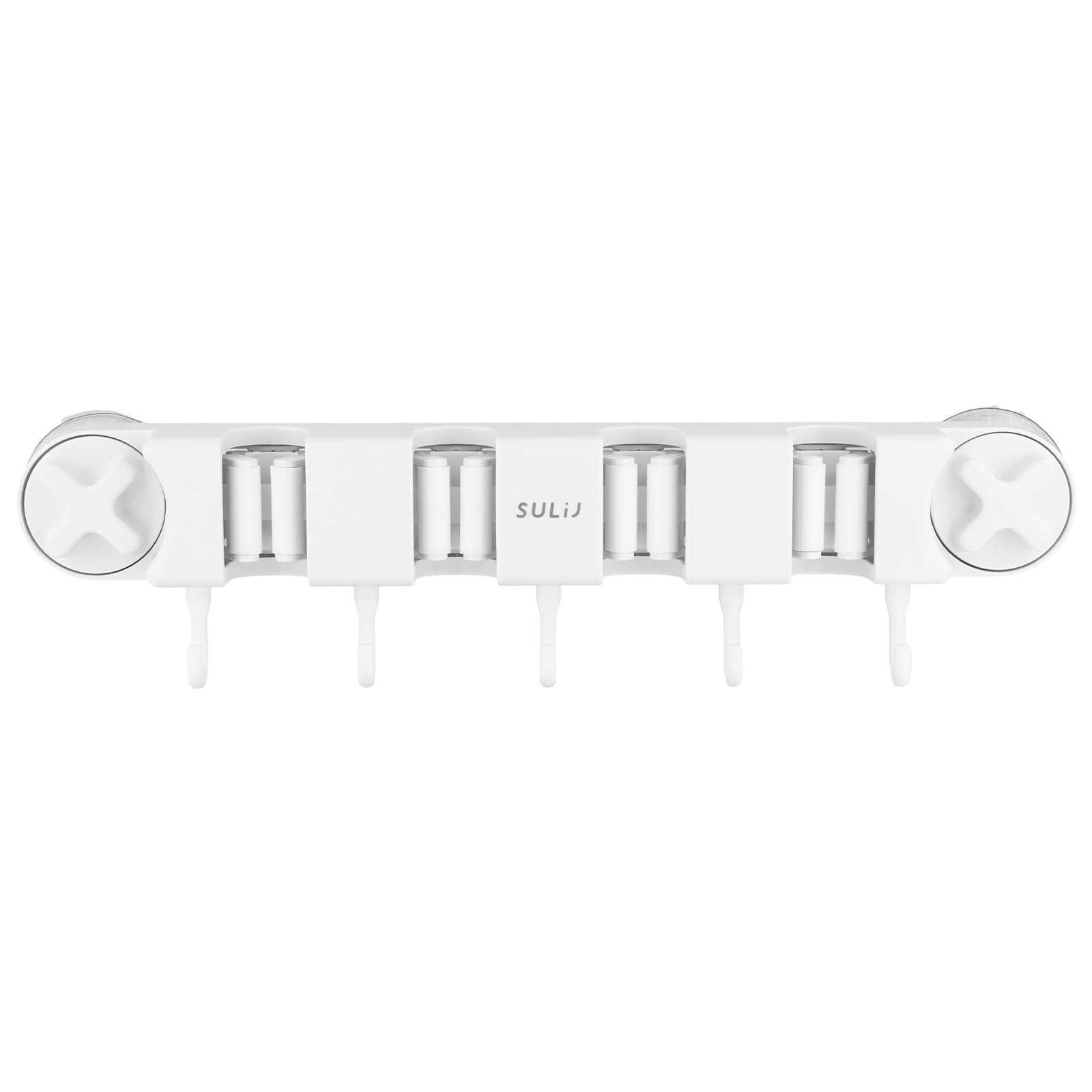 Culinavog Brush Holder, 1 Piece Broom Holder Wall Mounted, Self-Adhesive Wall Mounted Broom Hook, Garden Tool Rack, Multifunctional Mop Cloth Bracket Organizer for Bathroom, Kitchen, Garage (White)