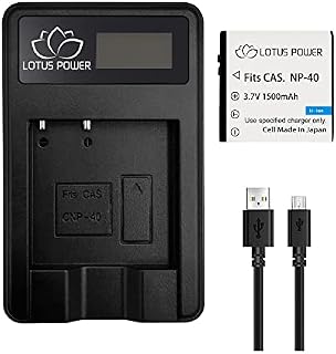 LOTUS POWER NP40 Battery and Charger, LCD Intelligent Charger & NP-40 Battery for Casio Exilim EX-Z750 EX-Z1000 / Kodak PIXPRO AZ521 / Pentax XG-1 Digital Cameras (1 Charger&1 Battery)