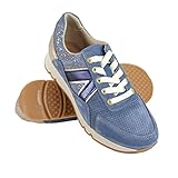  Zerimar Zapatos Planos Piel Natural Mujer  Clazado para Mujer Cuero  Zapatos Casuales Mujer  Zapatillas Deportivas Piel  Color Azul Talla 39