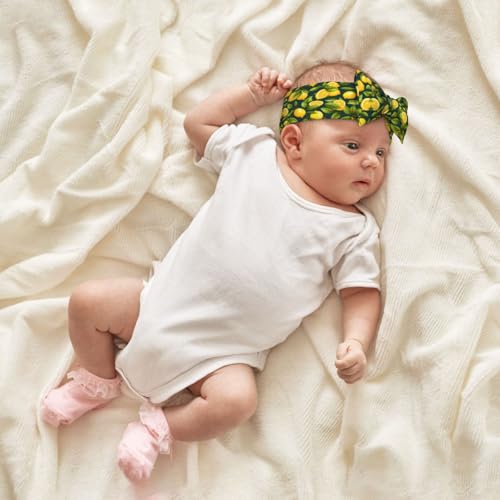 lemon fruit Pattern Baby Bow Headband Super Stretchy Soft Bows Hair Accessories for Newborn Infants Toddlers Kids Girls4