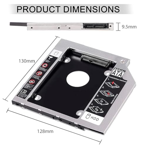 Lecteur CD/DVD 9,5 mm boîtier pour travailler avec deux disques - 2
