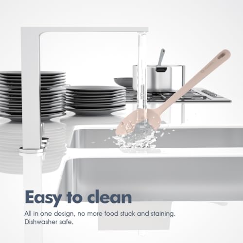 Image of ChefAide 5 Pieces Silicone Spatula Set, Food Grade Rubber Spatula, Upgrade Strong Handle with Ergonomic Grip, Heat Resistant Up to 600F for Nonstick Cookware, Cooking