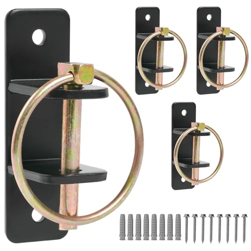 BIAJOV 4 PCS Water Bucket Hooks with Quick Release Pin, Heavy Duty Wall Mounted Horse Feed Hooks Holder for...