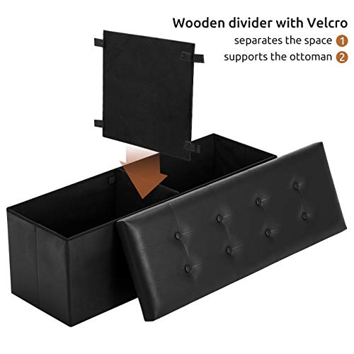 image for YOUDENOVA 43 Inches Folding Storage Ottoman Bench, Bed End Bench with 