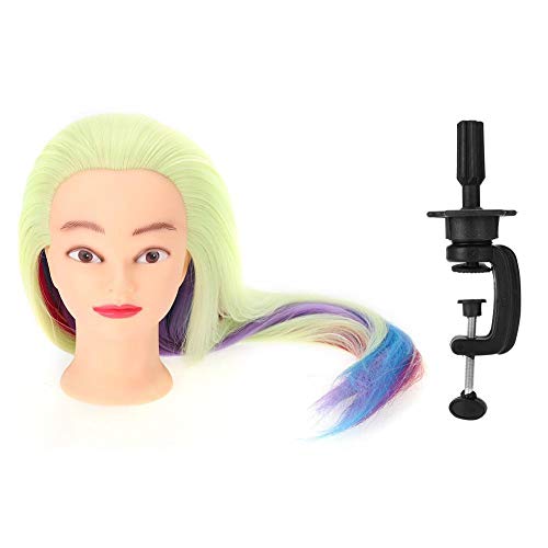 styling head Wig Hairdressing Training Stand Professional Mannequin Head Model Hair for Practing Barbershops Beauty Salon Home Holder Adjustable Cosmetology Straight Bride with - Image 2