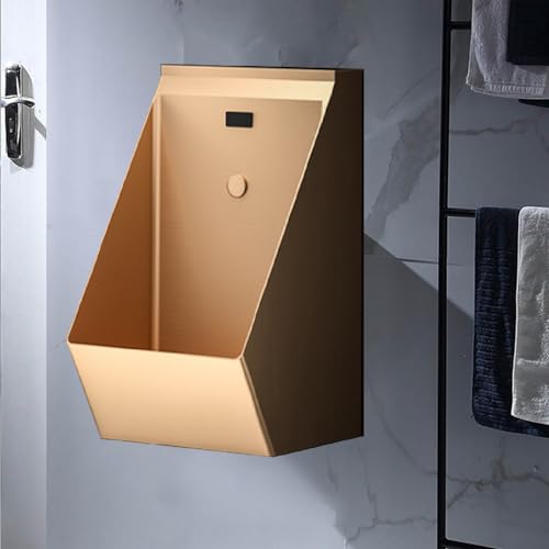XEEAOFE Inodoro con Sensor AutomáTico, Inodoro De Acero Inoxidable para BañO Familiar, Urinarios con VáLvula De Descarga con Sensor,Rose Gold