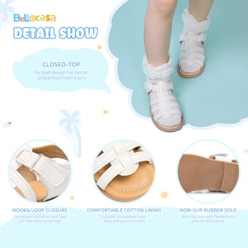 Image of Toddler Girls Sandals Little Girl Summer Flat Sandal Baby Open Toe Outdoor Beach Holiday Dress Shoes
