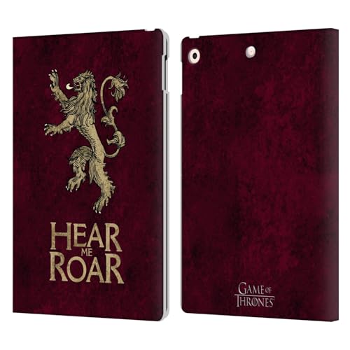 Head Case Designs Officially Licensed HBO Game of Thrones Lannister Dark Distressed Look Sigils Leather Wallet Case Compatible with Apple iPad 10.2 2019/2020/2021