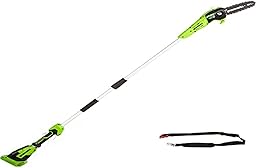 Greenworks 40V 2.6m Podadora de Pértiga, Sierras Telescópicas Eléctrica, Barra de 8 Pulgada (20 cm), Velocidad de Cadena 8 m/s, Autoengrasado, Batería 40V 2Ah y Cargador, Garantía de 3 Años,G40PSFK2