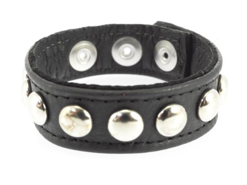 Rimba Bondage Play Anneau avec rivets pour homme Noir One Size