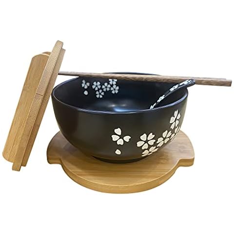 Japanische Schüssel mit Deckel Schwarz ramen schüssel set Geschenkbox ramen bowl Cover