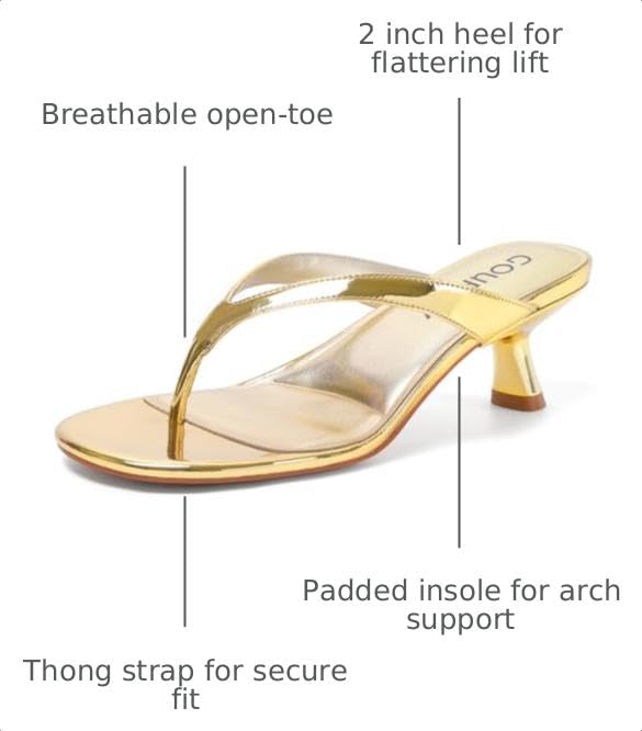 Image of Kitten Heels for Women Round Open Toe Sandals Flip Flop Heels Summer Low Heeled Thong Sandals