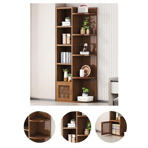 Estantería de esquina para sala de estar de piso a techo, mueble triangular de pared 4