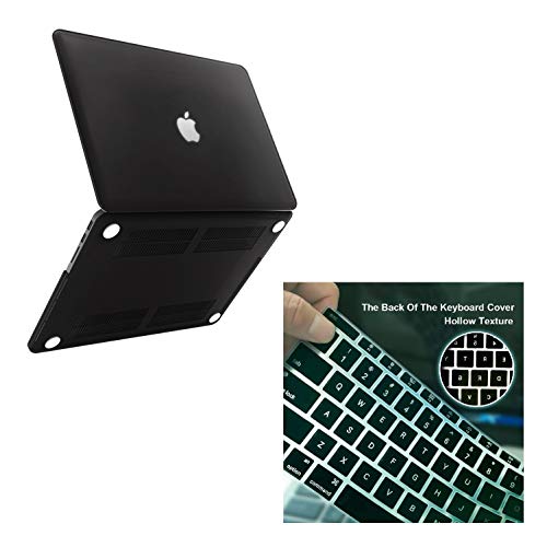 PLASTRON Keyboard Skin Cover (MacBook Air Pro 13" 15", Black - Letter Printed)