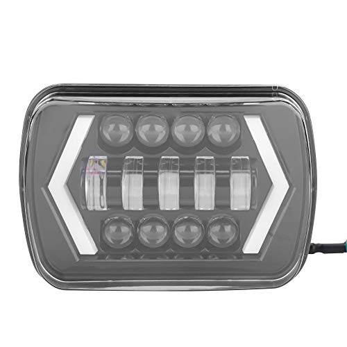 Faros de coche, faros de coche LED de 7 "Faros de luz LED cuadrados con luces de señal de giro Wr angler 1996-2017 Cover