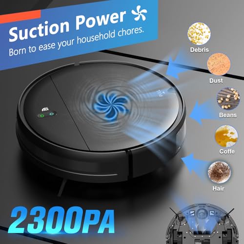 Image of Robot Vacuum and Mop Combo, 2 in 1 Robotic Vacuum Cleaner with Schedule, App /Alexa /Voice Control, Slim 2.87 inch, Self-Charging, Strong Suction & Long Runtime, Ideal for Hard Floor, Pet Hair, Carpet