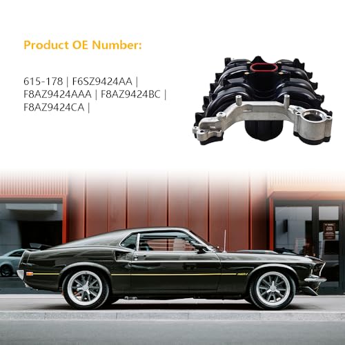 Upper Intake Manifold w/Gasket Thermostat Kit | Fit for Ford Crown Victoria Mustang Thunderbird, Mercury Grand Marquis Cougar, Lincoln Town Car V8 4.6L | OE# F6SZ9424AA F8AZ9424AAA F8AZ9424BC 615-178 by LLNSEAUTO - Image 6