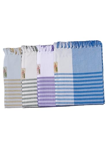 Image of RAMRAJ COTTON Pack Of 4 Cotton Bath Towel Set Crafted For Softness| Durability| And Comfortable Daily Use
