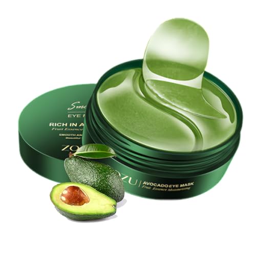 Zozu Avocado Eye Mask Under Eye Patches for Puffy Eyes and Dark Circles Nourishing and Hydrating Eye Cream Naturally Derived Formula (60 PCS)
