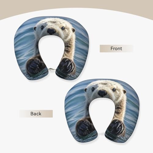 Almohada de espuma viscoelástica para cuello viaje U miniatura 3