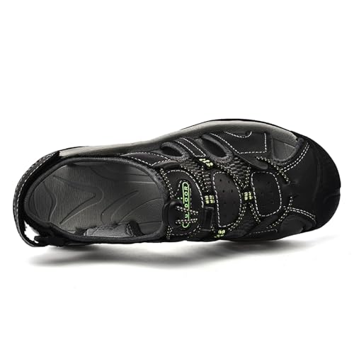 Men's Closed Toe Hiking Sandals Outdoor Athletic Waterproof Leather Sandals Lightweight Summer Walking Casual Water Shoes4