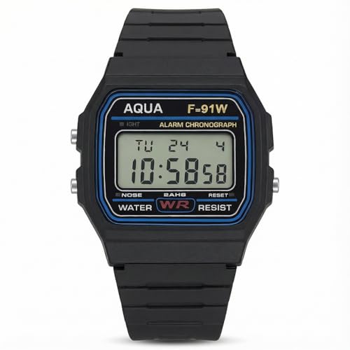 Relógio De Pulso Digital Vintage Pequeno Preto Básico Militar A Prova D'agua Unissex