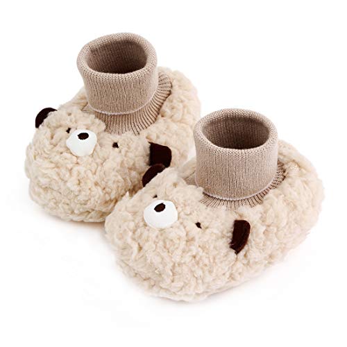 Tutoo Infant Baby Girls Boy Cotton Booties Stay On Sock Slippers Non-Skid Winter Warm Ankle Boots First Walker Soft Shoes