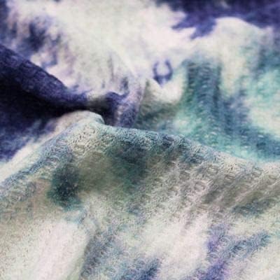 60" Wide-Printed Tie Dye Waffle Non-Brushed Poly Spandex Stretch Fabric by The Yard-Best for Apparel, Tops, Yoga Pants and Activewear, Home Linens, DIY Projects