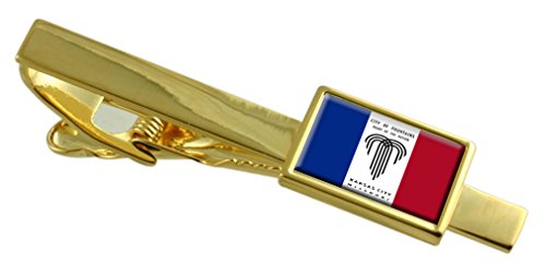 Kansas City bandera de Estados Unidos clip de corbata de oro de vestir