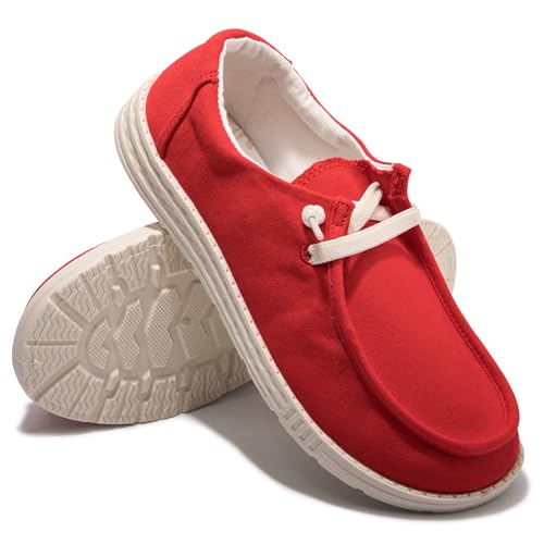 Image of Women's Canvas Slip On Loafers Fashion Outdoor Casual Flat Sneakers | Durable Breathable Canvas, Layered Lightweight Cushion Sole, Lace-Free Slip-On Design For Versatile Daily Style