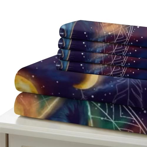 Housse de couette loup 3D respirante et parure de lit single douce