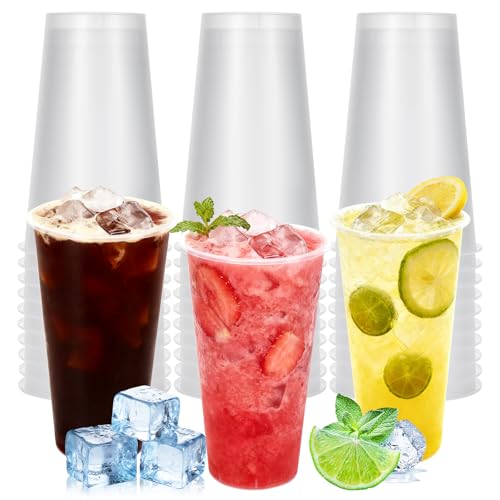 HOCUCHELAND 60 Piezas Vasos Plastico, 480 ml/16 oz Vasos Plastico Duro, Irrompibles Copas Plastico, Vaso de Plastico Reutilizables para Cumpleaños, Bodas, Acampadas