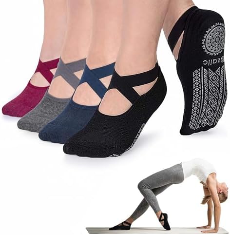 Ozaiic Pilates Socks for Women Non Slip Grip, Yoga… Ozaiic Pilates Socks for Women Non Slip Grip, Yoga…