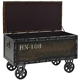 vidaXL Massivholz Truhenbank Kunstleder 80,5x41x50cm Sitzbank Sitztruhe Truhe - 5