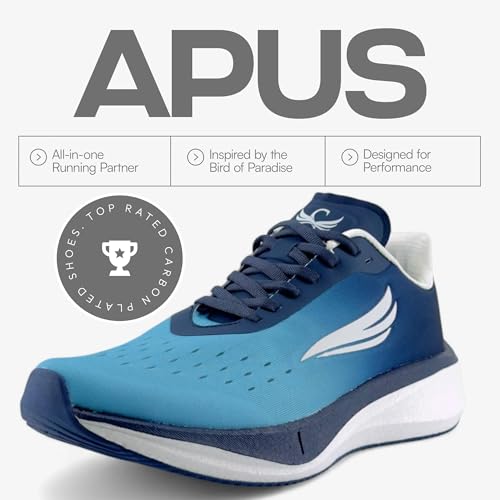 Swift Running APUS Men’s Carbon Plate Running Shoes – Lightweight Breathable Mesh Trainers for Long Distance, Tempo Runs & Marathon Racing – Blue Sneaker2