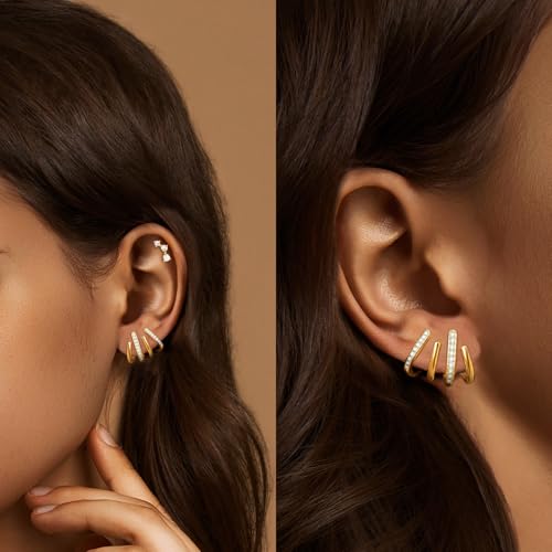 IMBOS Earrings for Women Trendy 14K Gold Stud Earrings Claw Earring Dainty Simple Minimalist Gold Earring Hypoallergenic Jewelry for Women Gifts3