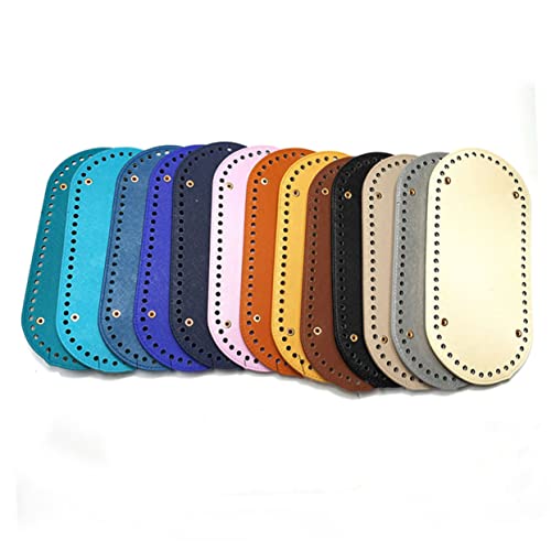 Operitacx DIY Knitting Crochet Base Purse Bottom Pu Leather Bag Bottom Base Silver Handmade Knitting Plate Bag Crochet Shaper Pad